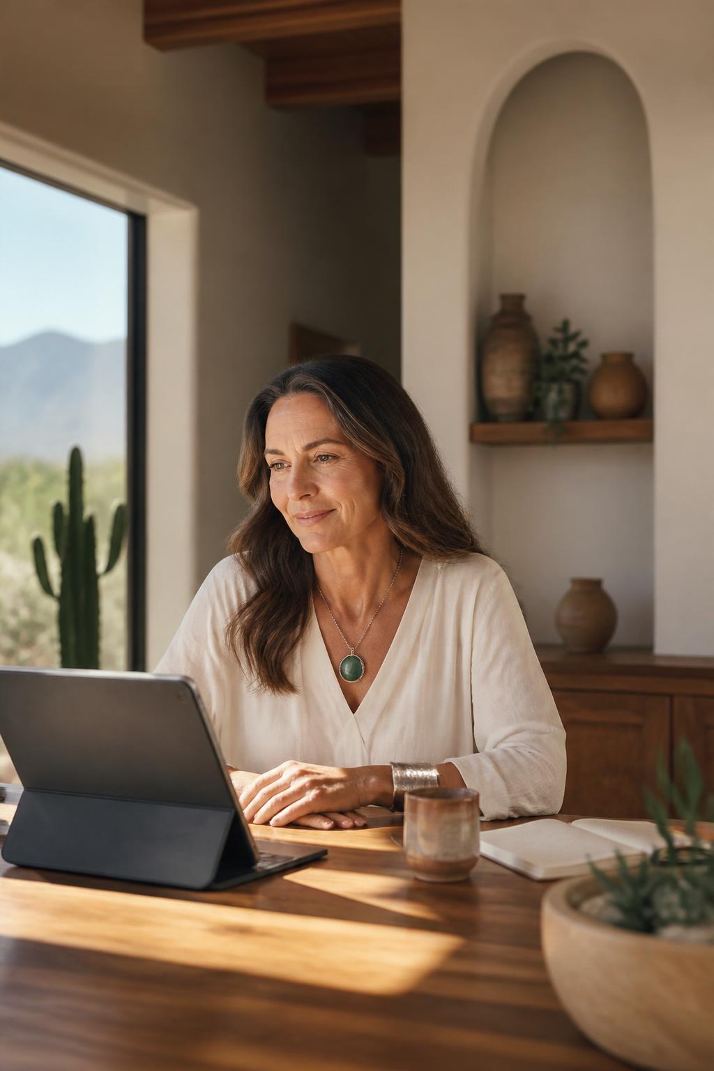 A Lifetouch patient enjoying a calm telemedicine visit at home